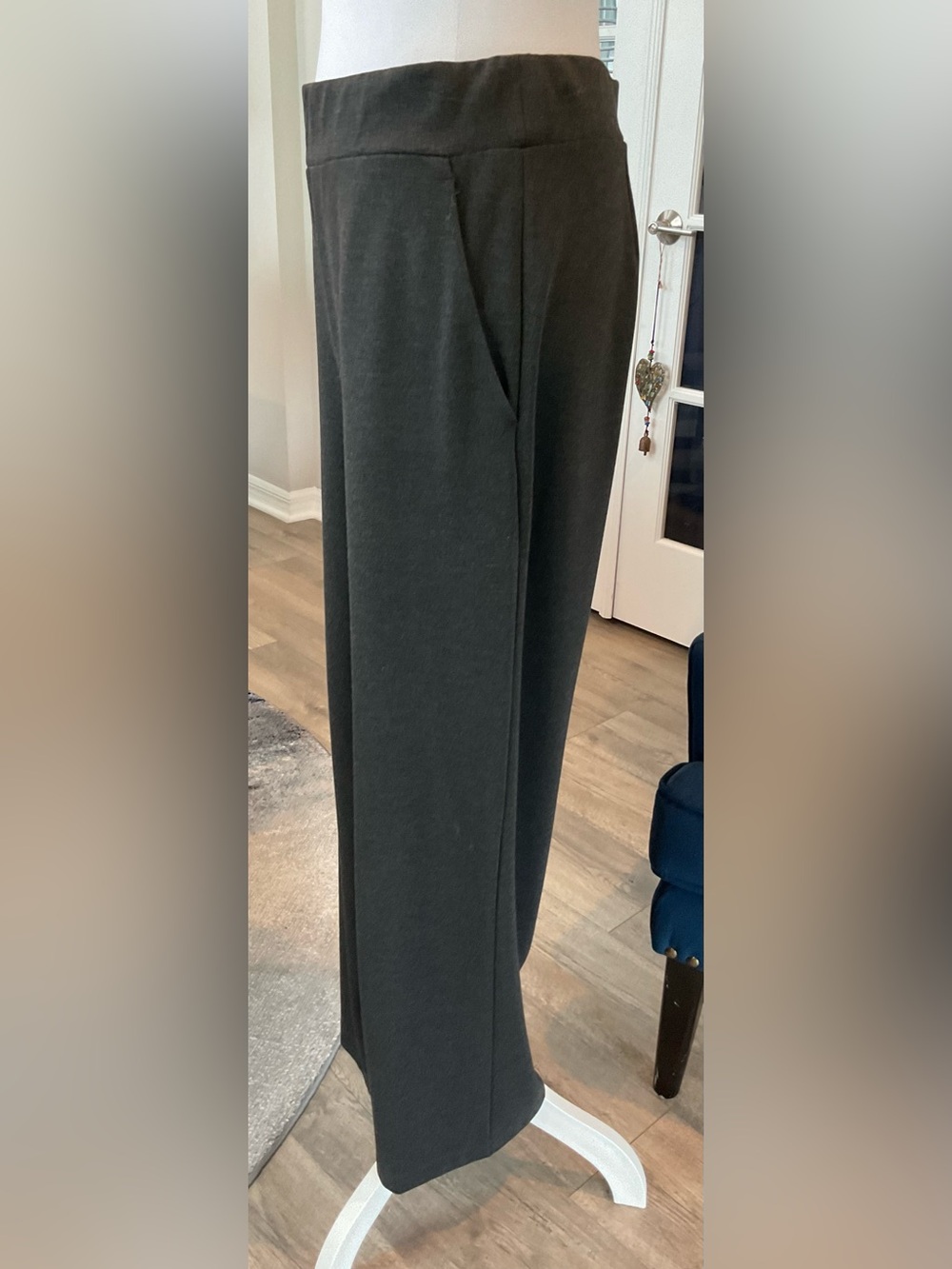 LOFT NWT Charcoal Heather Grey Wide Leg Pull-On Pants Workwear Medium M - Picture 8 of 10